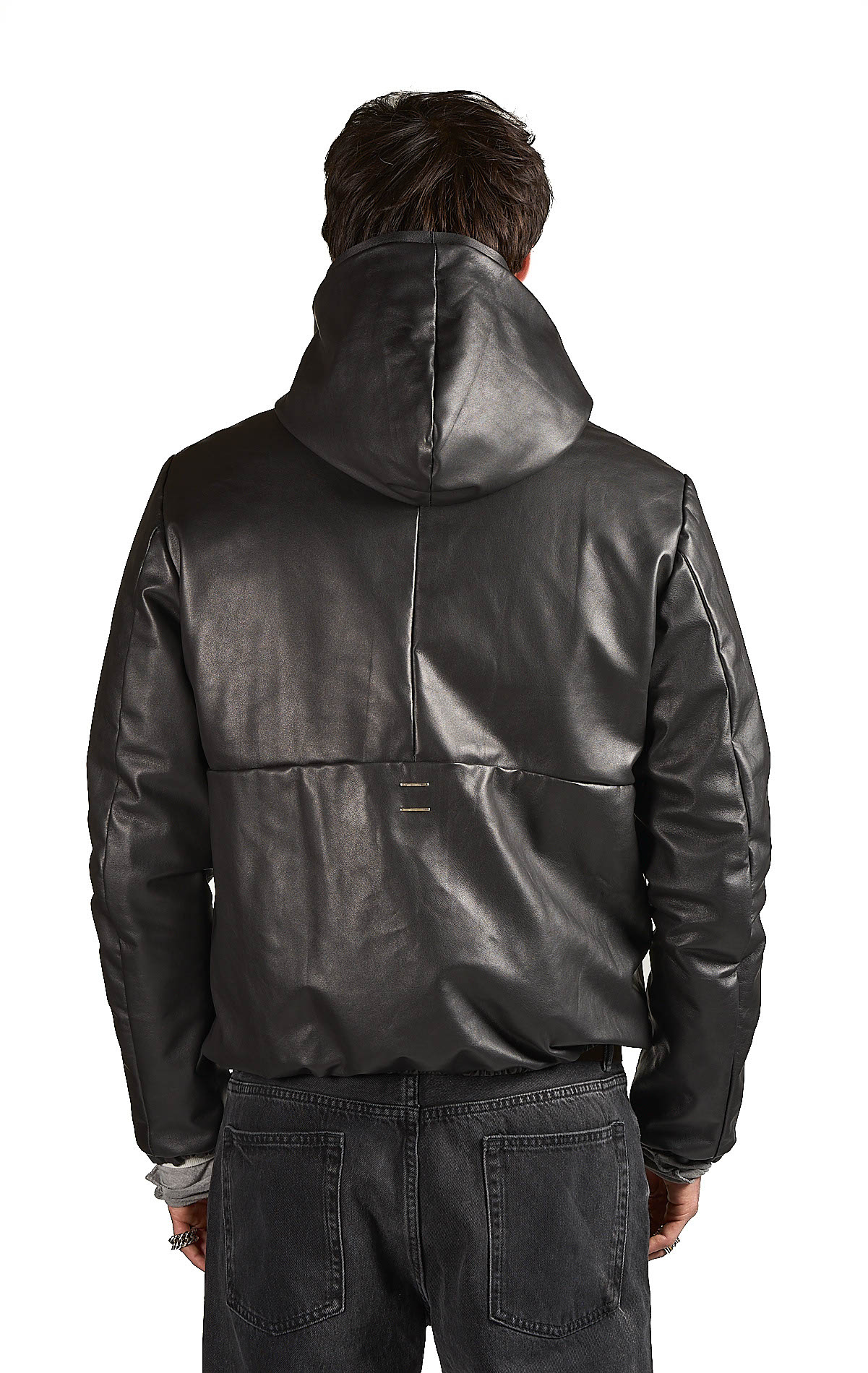 DANIELE BASTA LEATHER AND SILVER JACKET 